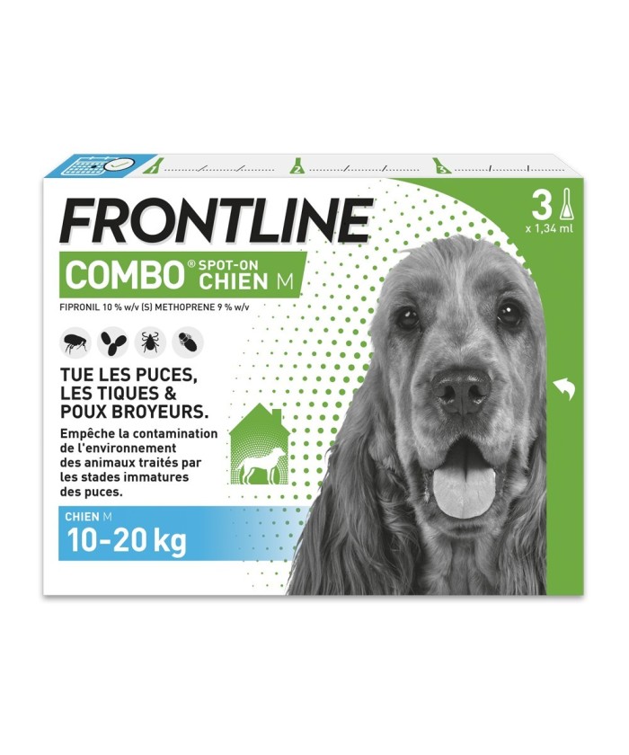 Meta-FRONTLINE COMBO CHIEN M 10-20KGS 3 PIPETTES