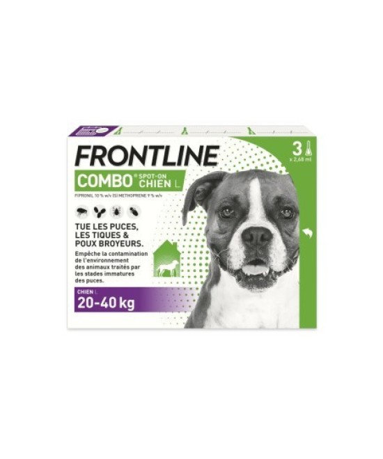 Meta-FRONTLINE COMBO CHIEN L 20-40KGS 3 PIPETTES