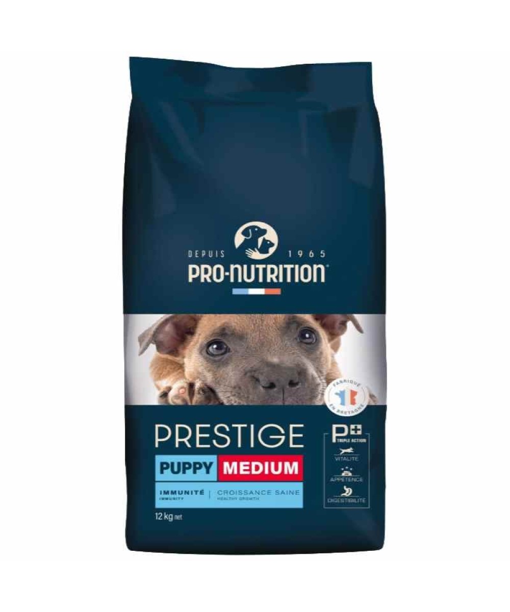 Résistance Animale - Don de croquettes Chien - PRESTIGE PUPPY MEDIUM - Pro Nutrition - 12 Kg