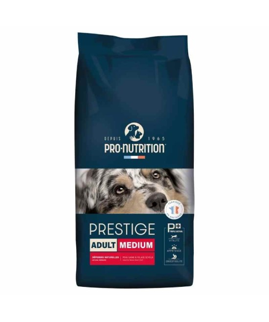 SPANC - Don de croquettes Chien - PRESTIGE ADULT MEDIUM - Pro Nutrition - 14 Kg